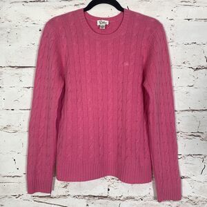 Vintage Lilly Pulitzer 100% Cashmere Pink Cable Knit Sweater Medium Chic Preppy